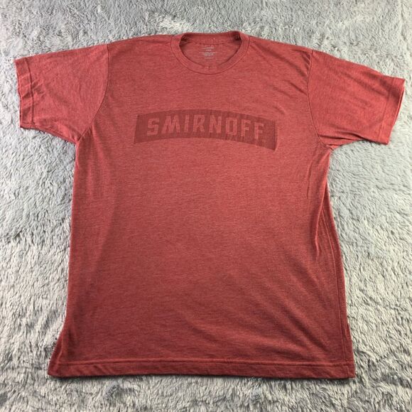 Smirnoff Shirt Mens Large Red Diageo Vodka Liquor Promo Drink Alcohol Heather - Picture 2 of 7